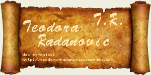 Teodora Radanović vizit kartica
